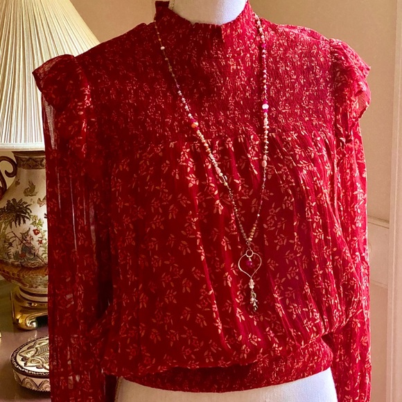 🌺🎉HP🎉🌺 NWT Free People Roma Ruffled Blouse - Picture 5 of 14